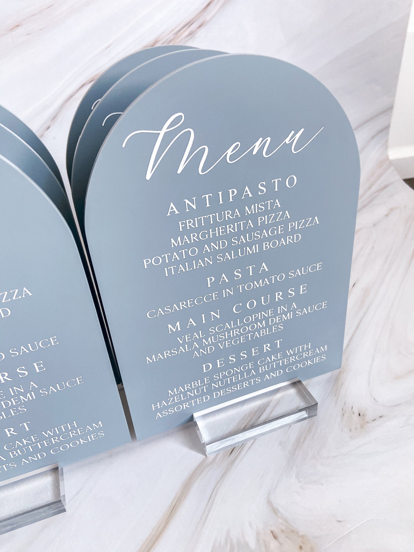 Acrylic Event Table Menus - The Cozy Nest Handmade