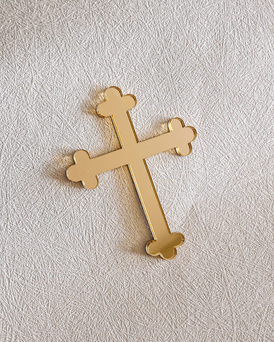 Acrylic Cake Charm - Orthodox Cross - The Cozy Nest Handmade