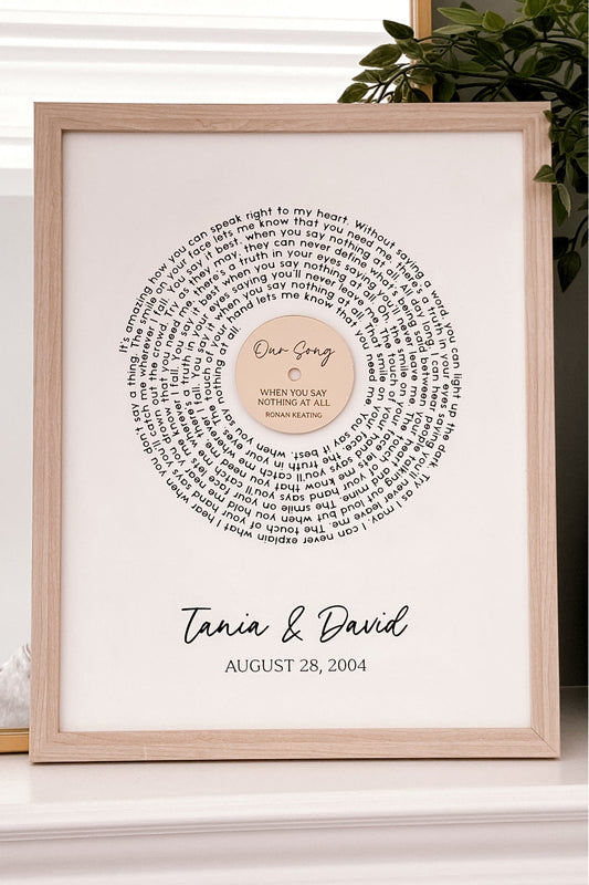 Song Lyric Wall Art - The Cozy Nest Handmade