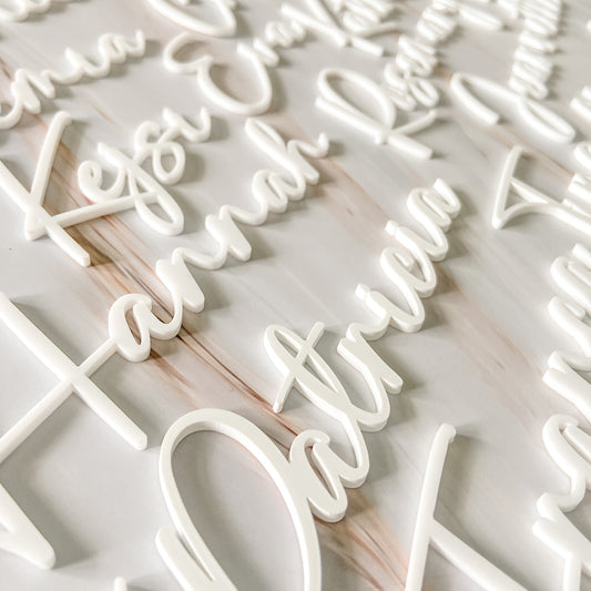 Acrylic Seating Cards - Name Cutouts - The Cozy Nest Handmade
