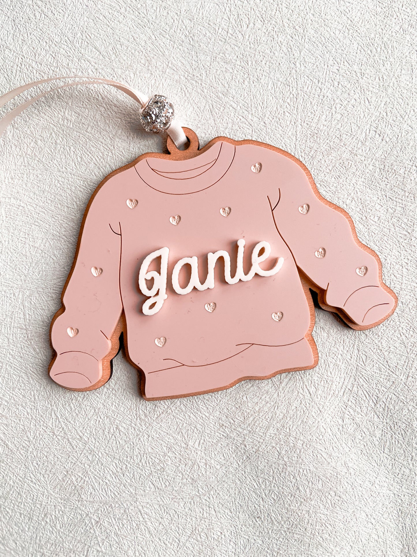 Christmas Sweater Ornament - Hearts