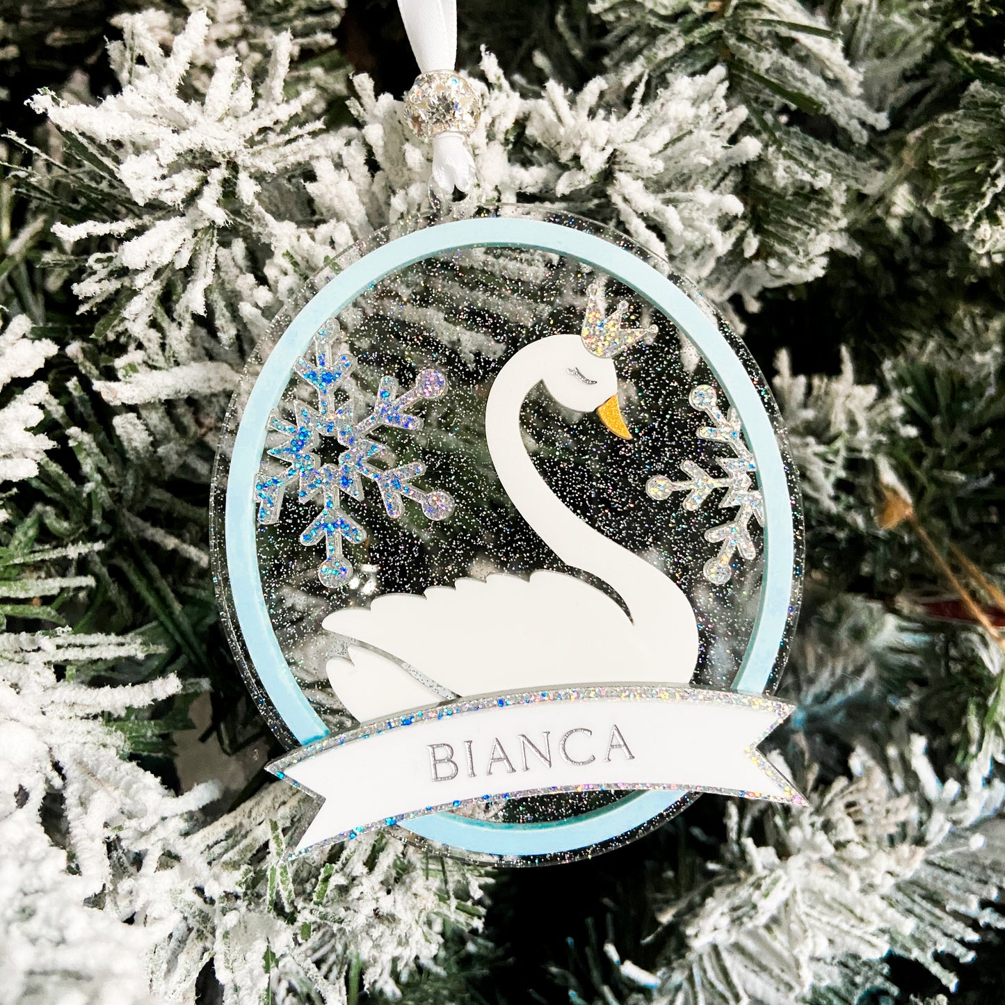Swan Princess Christmas Ornament