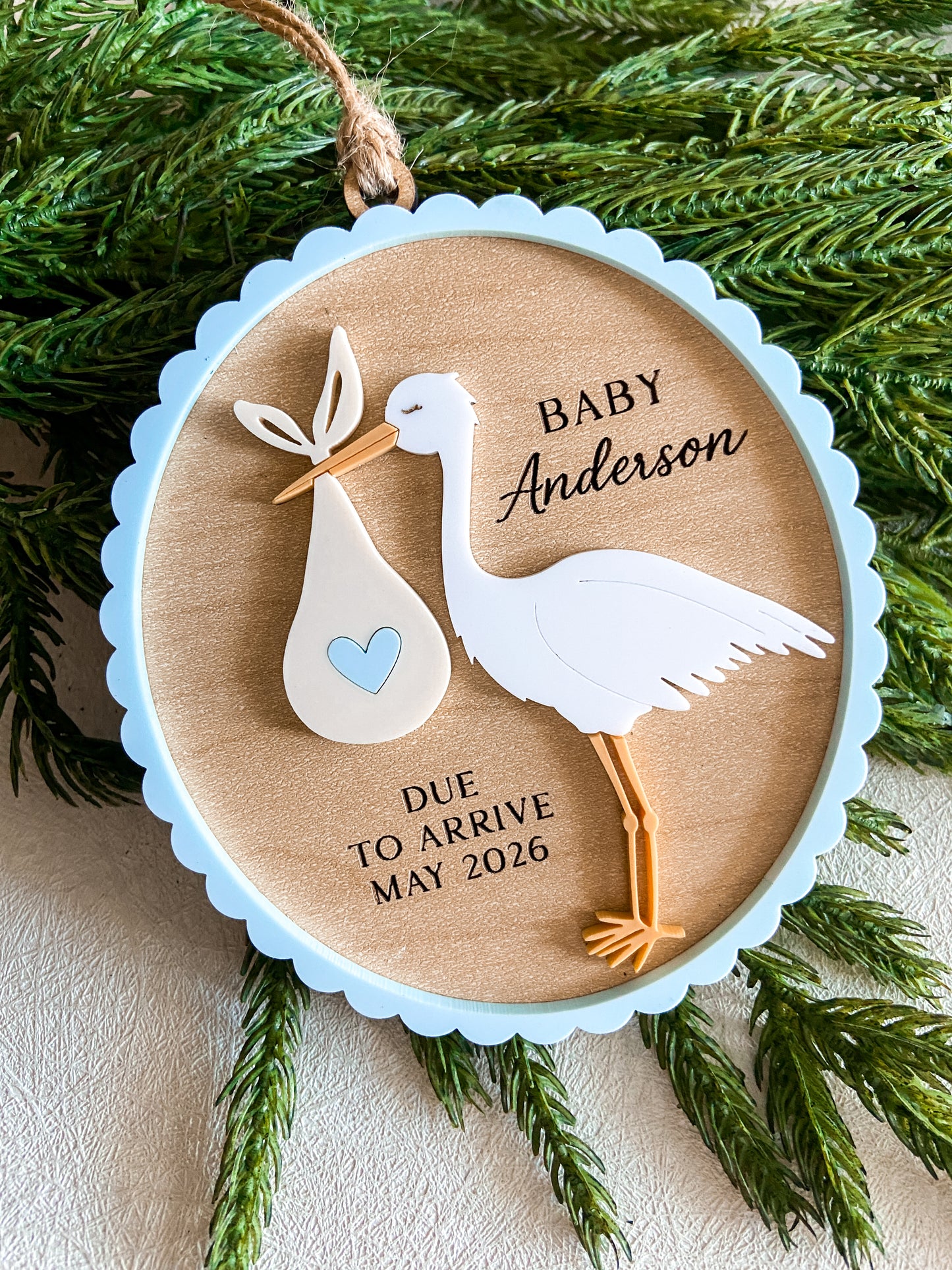 Stork Baby Ornament
