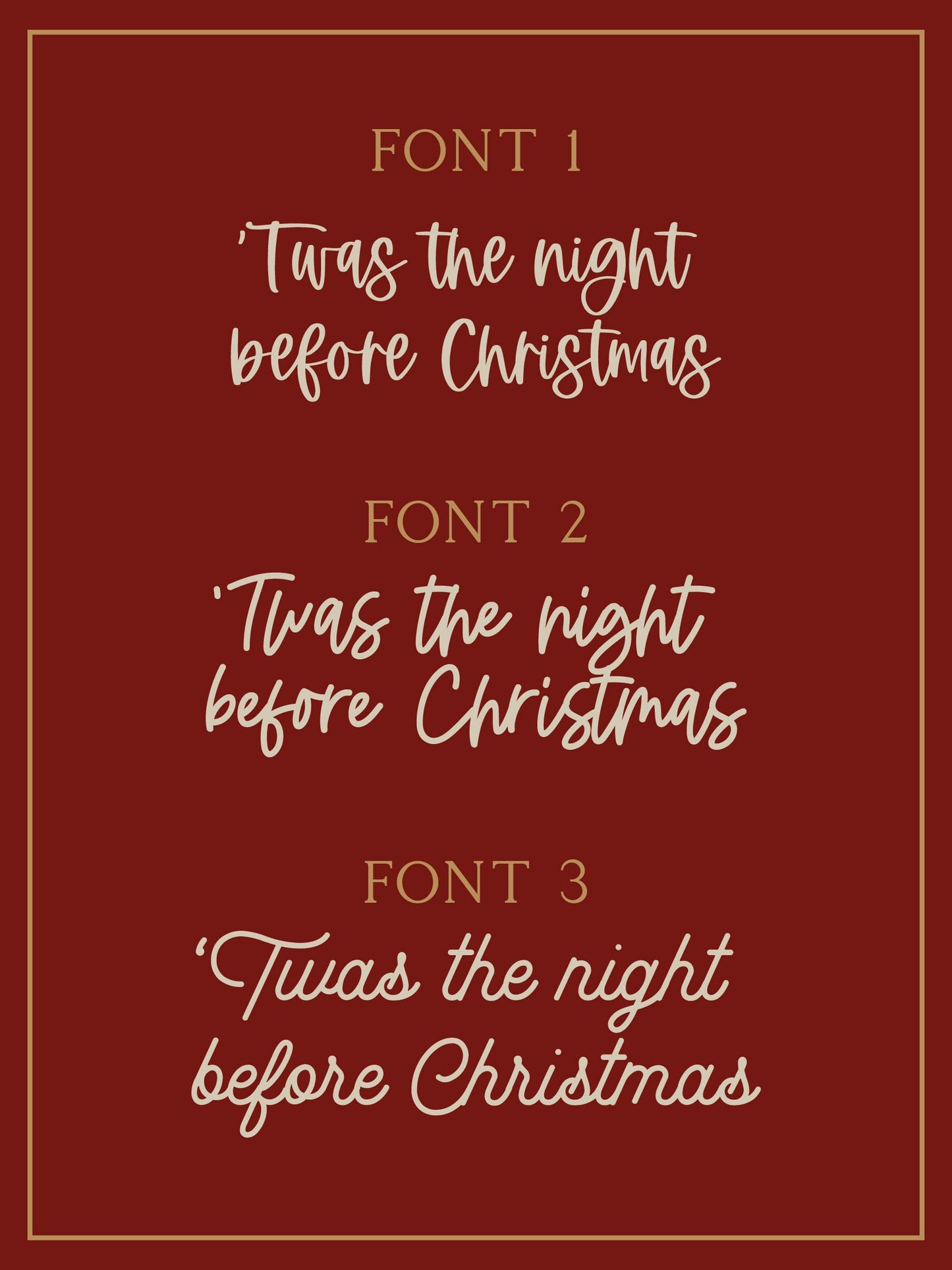 stocking tag fonts