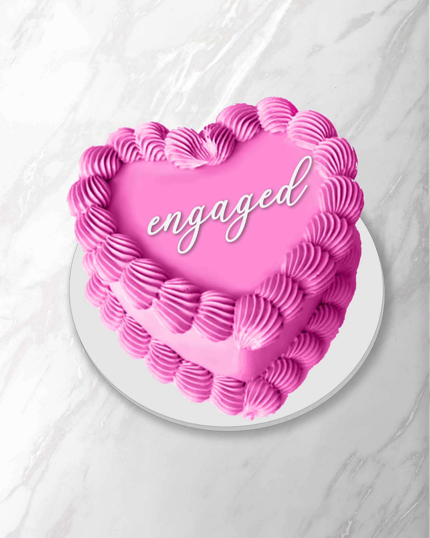 Acrylic Cake Charm - Engaged - The Cozy Nest Handmade