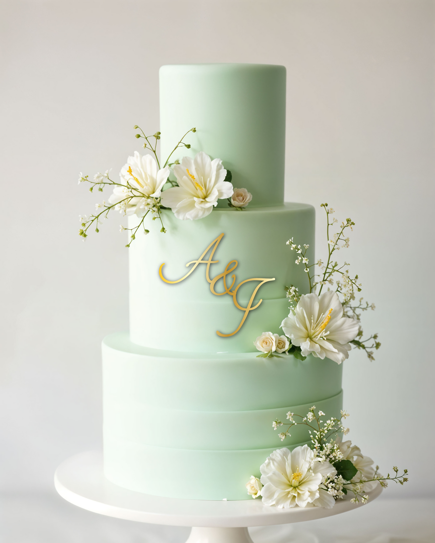 Wedding Script Monogram Cake Topper - The Cozy Nest Handmade
