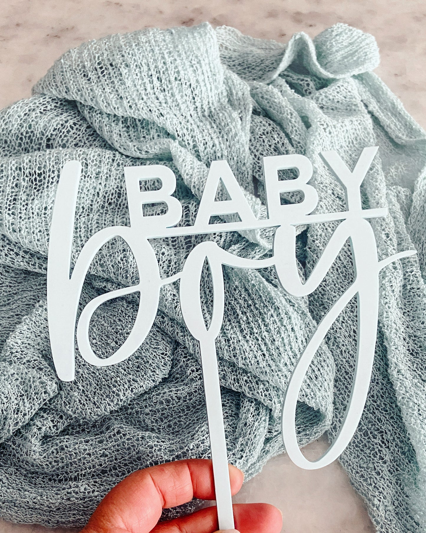 Baby Boy Cake Topper - The Cozy Nest Handmade