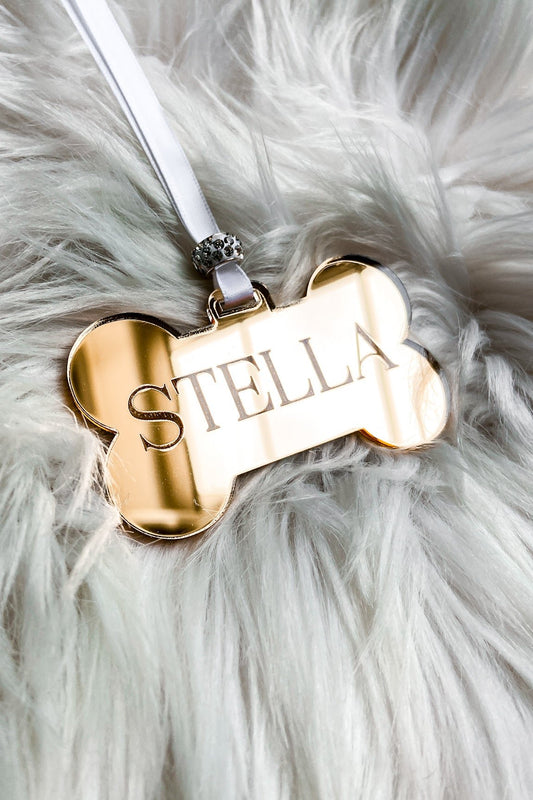 personalized acrylic dog bone ornament christmas