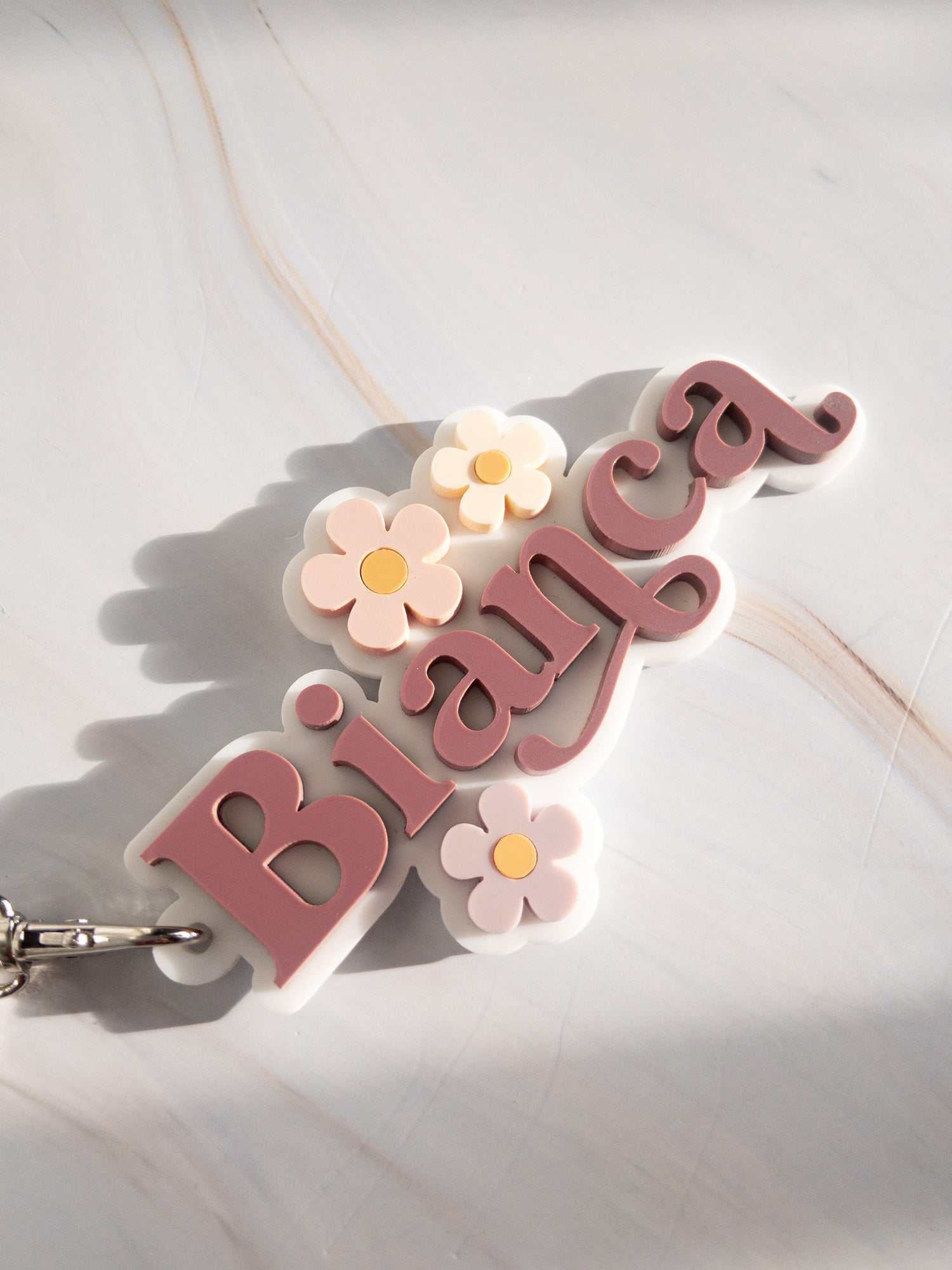 Backpack Tag / Keychain - Daisies - The Cozy Nest Handmade