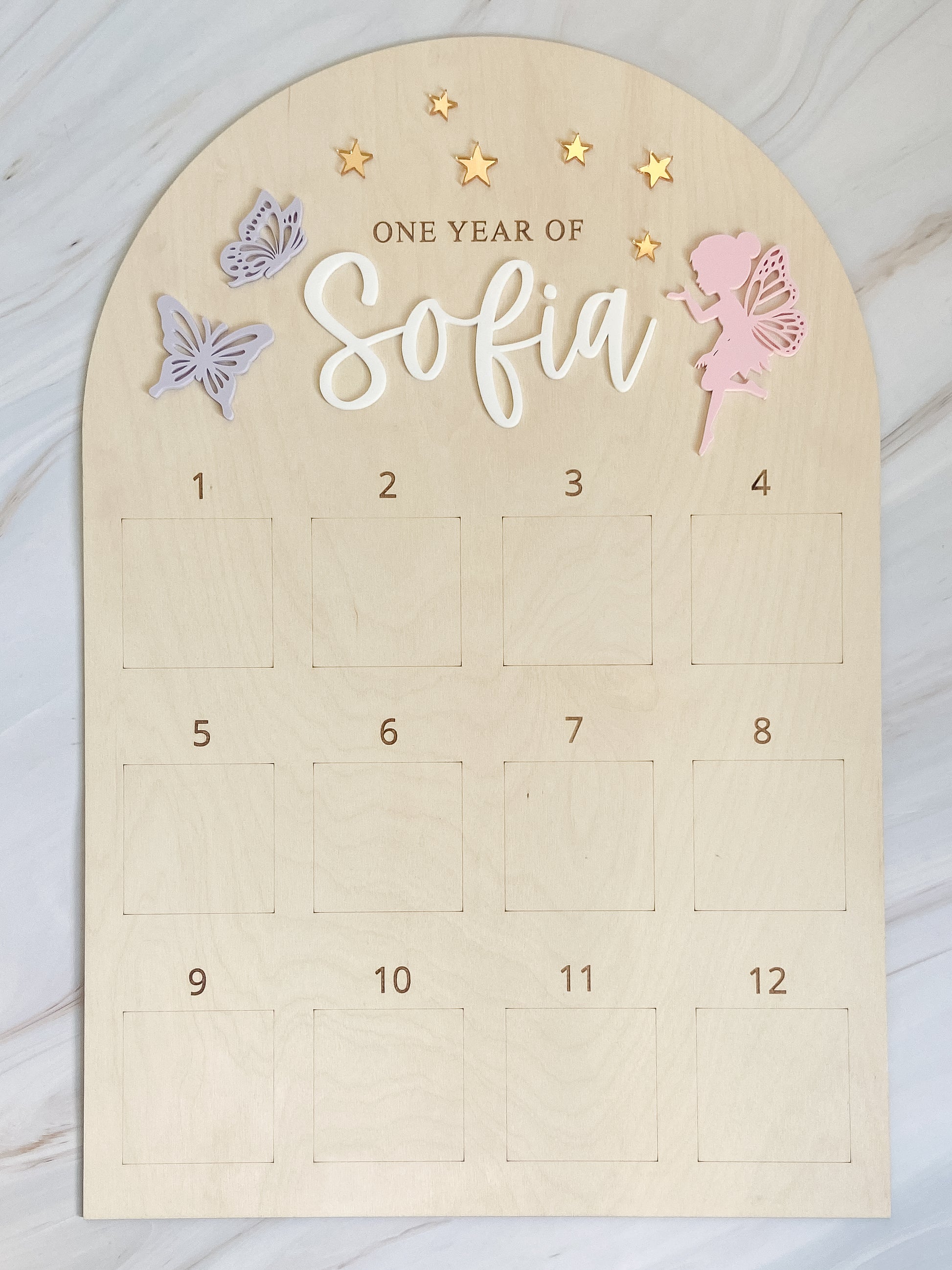 Custom Baby's First Year Photo Display Board - The Cozy Nest Handmade
