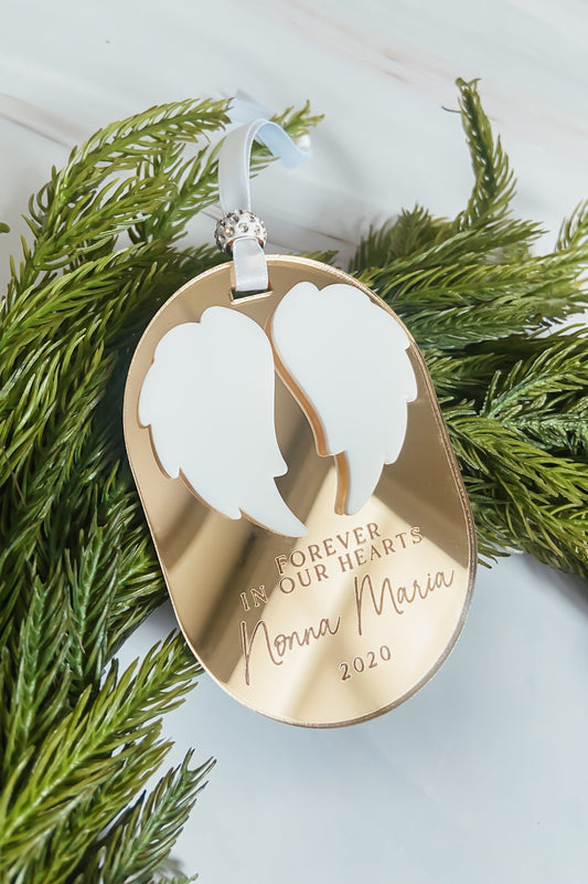 Christmas angel wings ornament acrylic