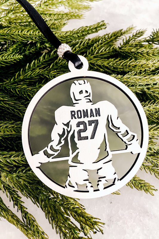 personalized kids Hobby sport Christmas Ornament hockey