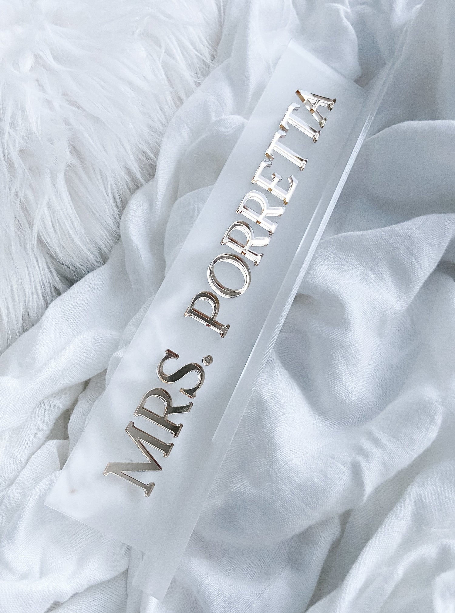 Acrylic Desk Name Plate - Solid - The Cozy Nest Handmade