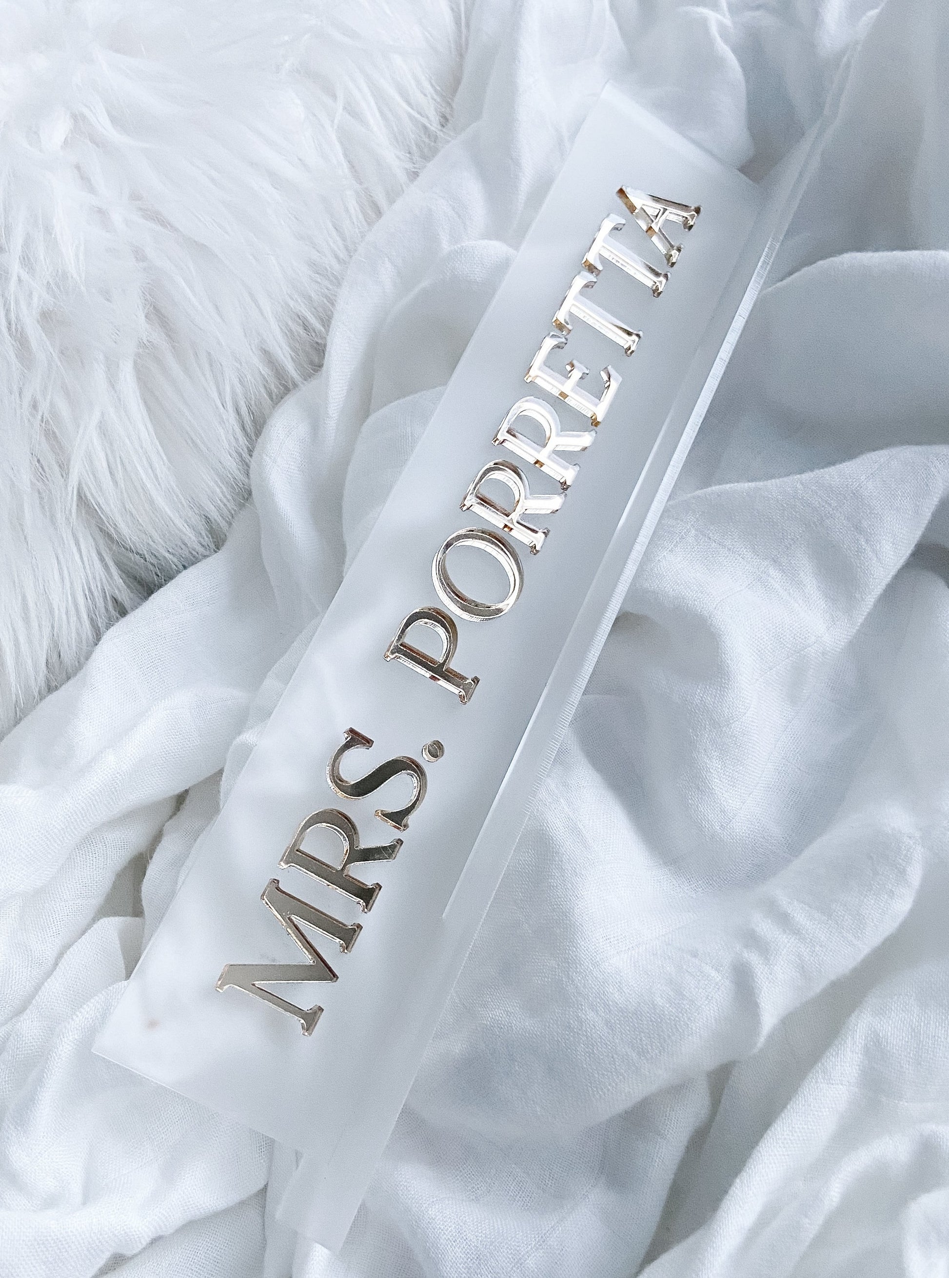 Acrylic Desk Name Plate - Solid - The Cozy Nest Handmade