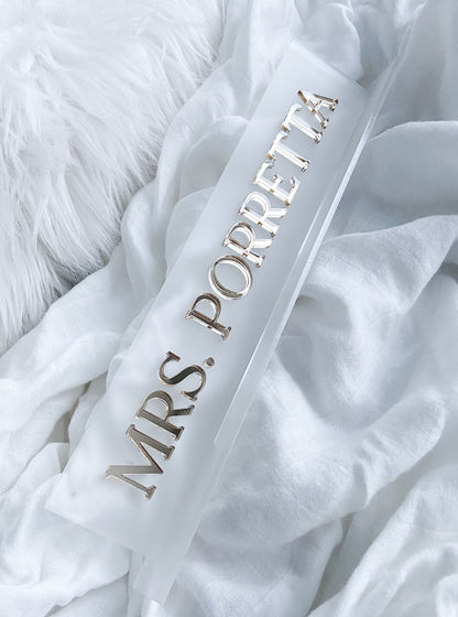 Acrylic Desk Name Plate - Solid - The Cozy Nest Handmade