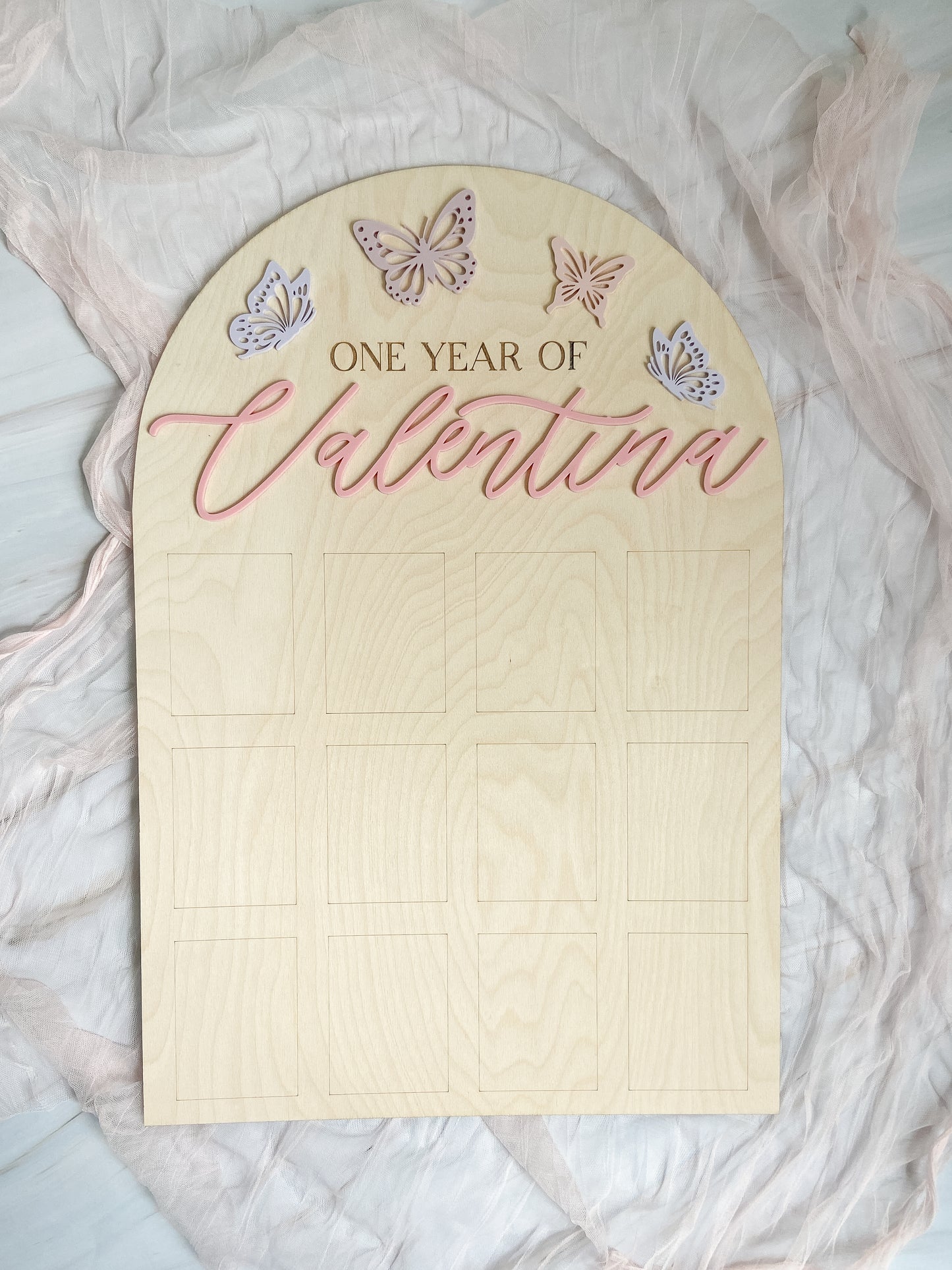 Custom Baby's First Year Photo Display Board - The Cozy Nest Handmade