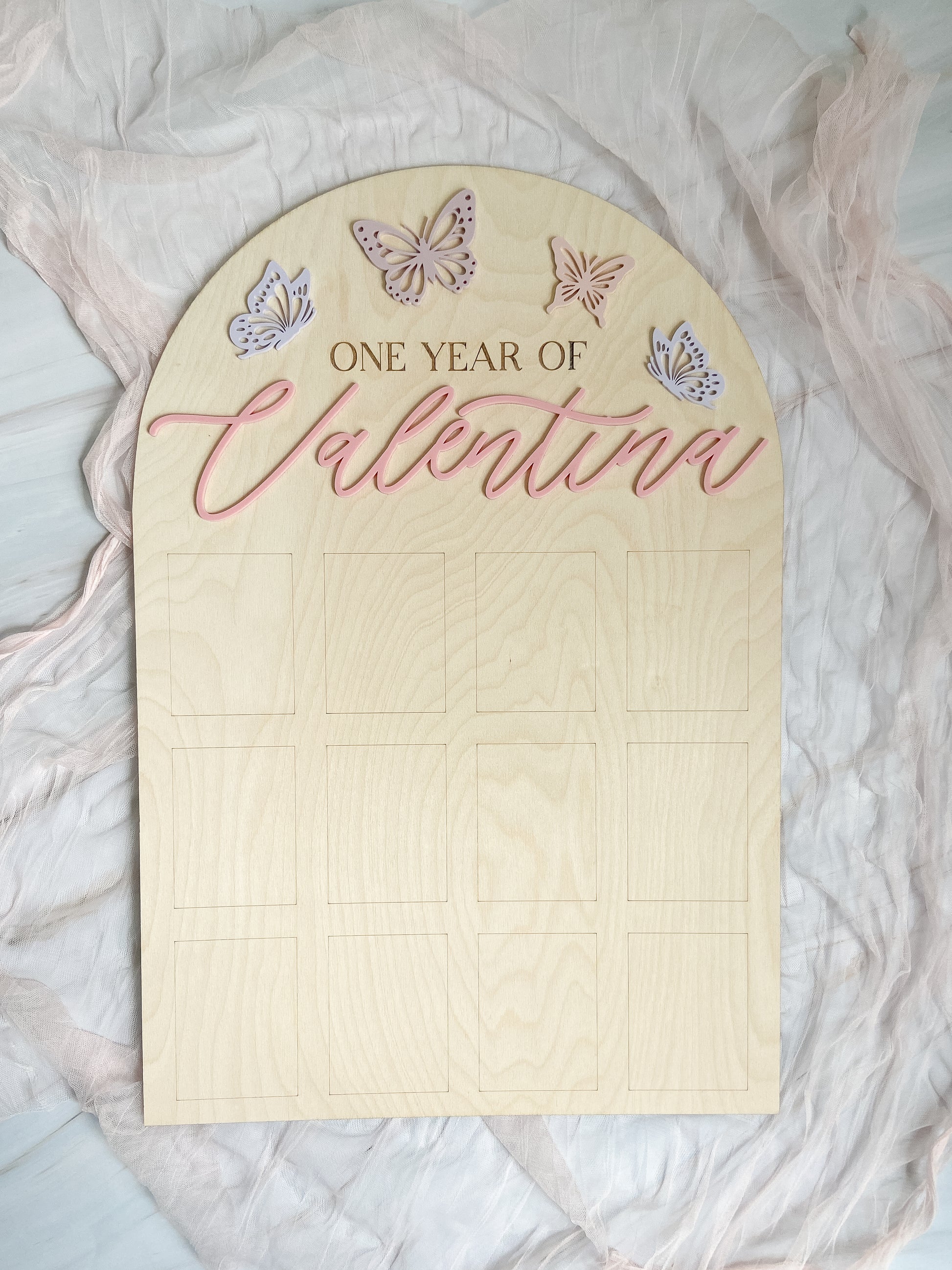 Custom Baby's First Year Photo Display Board - The Cozy Nest Handmade