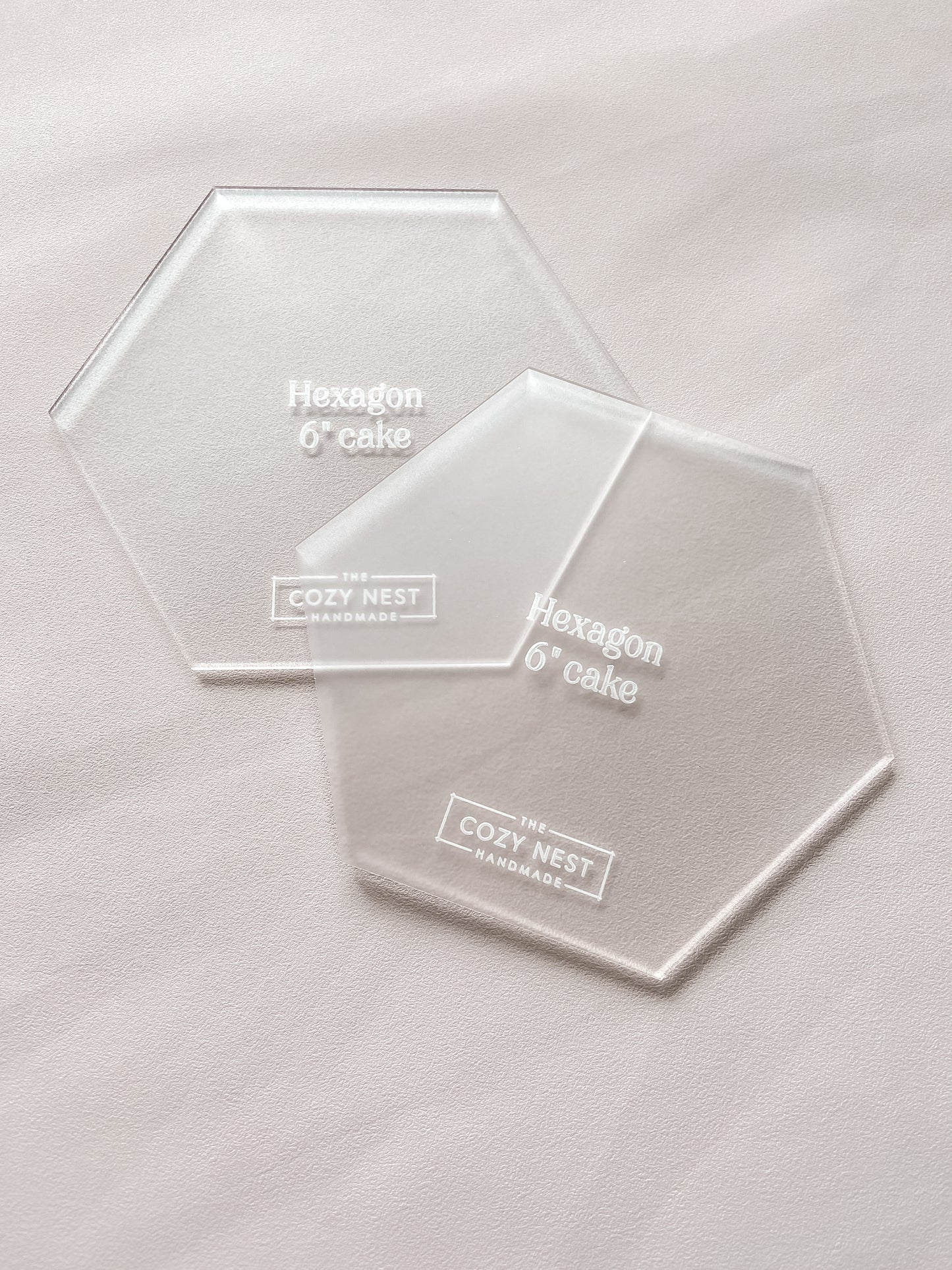 Hexagon - Cake Frosting Guide Set of 2 - The Cozy Nest Handmade