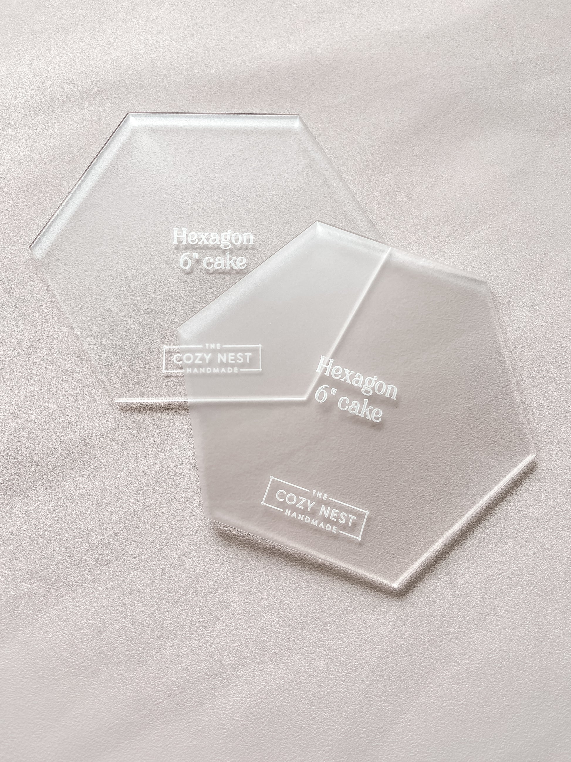 Hexagon - Cake Frosting Guide Set of 2 - The Cozy Nest Handmade