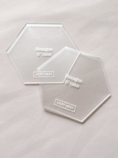 Hexagon - Cake Frosting Guide Set of 2 - The Cozy Nest Handmade
