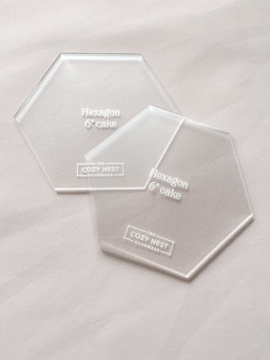 Hexagon - Cake Frosting Guide Set of 2 - The Cozy Nest Handmade