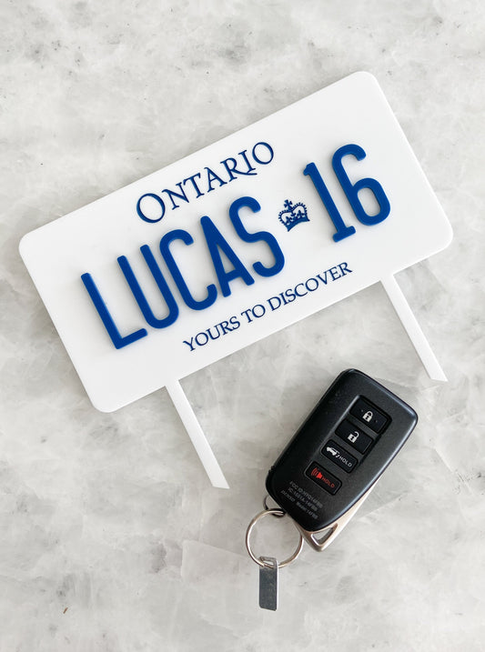 16th Birthday License Plate Cake Topper - The Cozy Nest Handmade