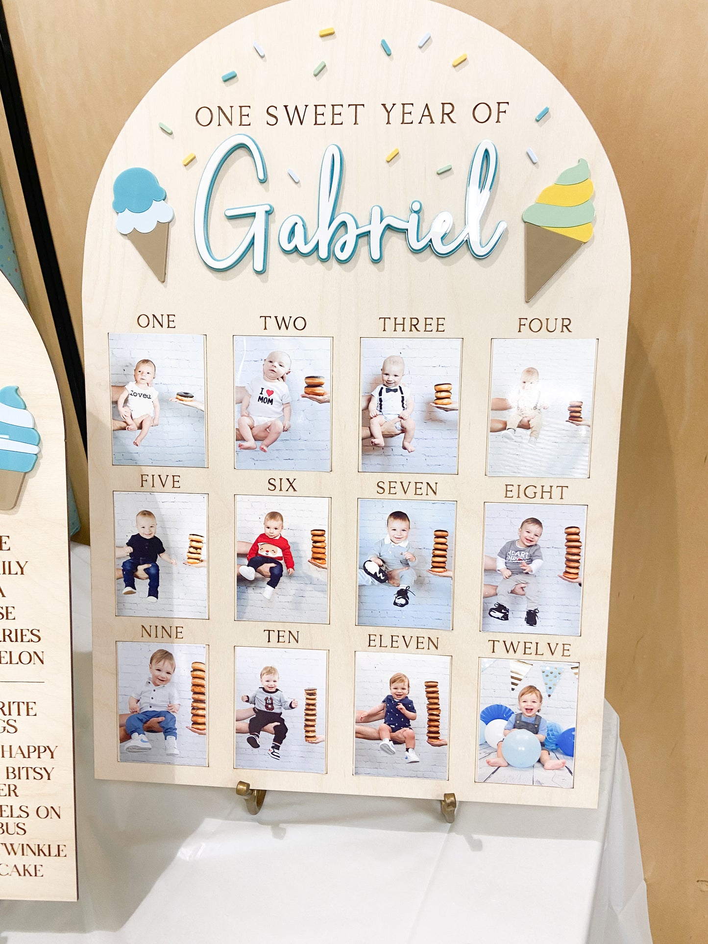Custom Baby's First Year Photo Display Board - The Cozy Nest Handmade