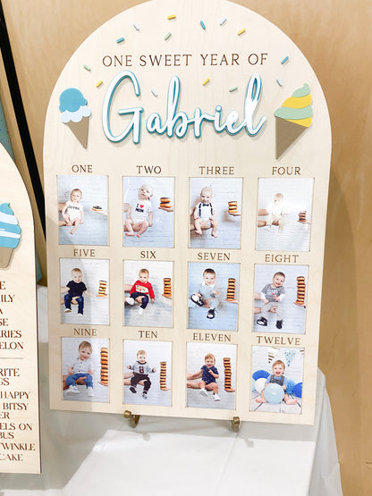 Custom Baby's First Year Photo Display Board - The Cozy Nest Handmade