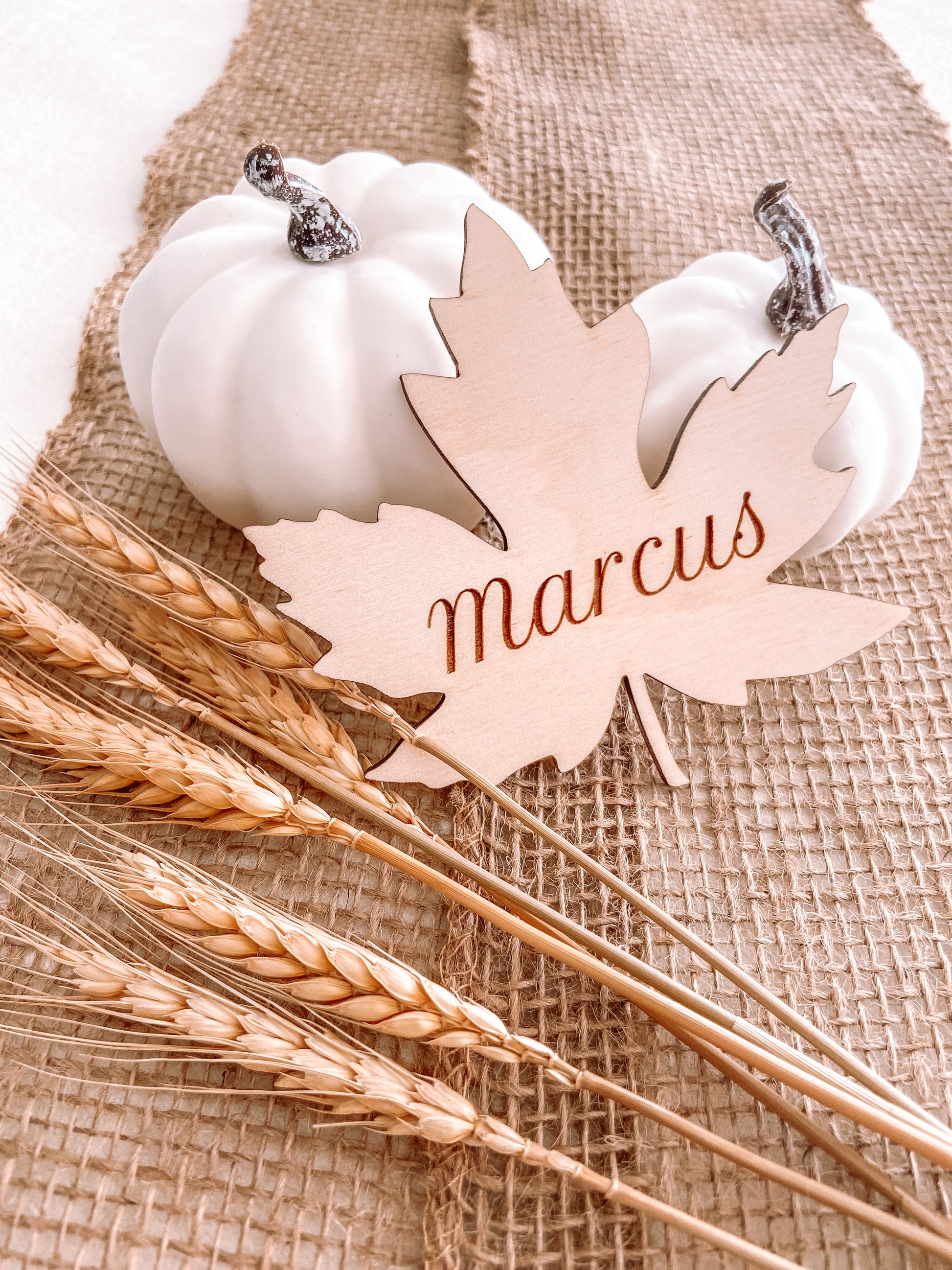 Thanksgiving seating cards place cards personalized engraved wood
