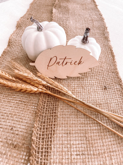 Thanksgiving seating cards place cards personalized engraved wood