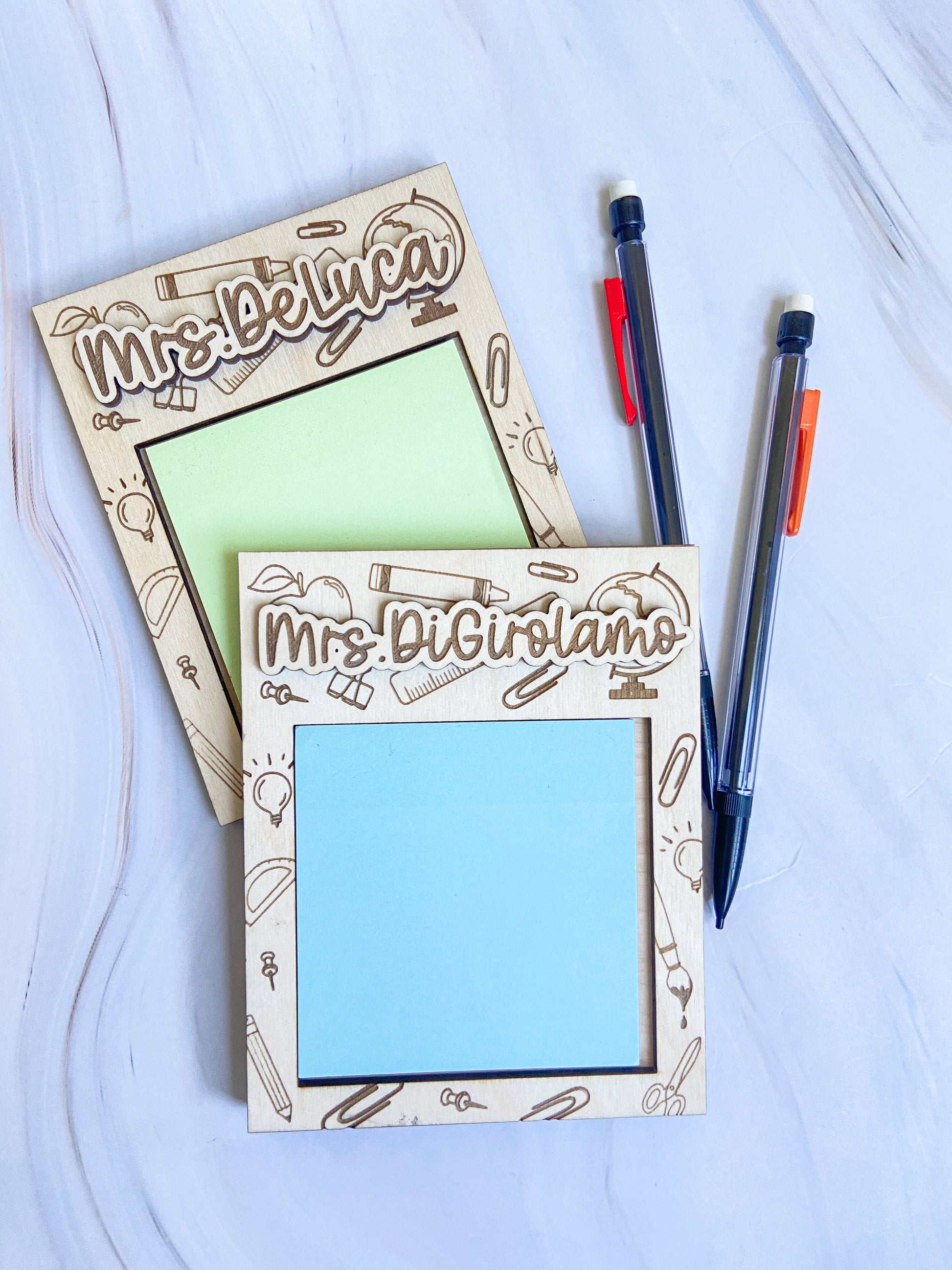 Teacher Gift - Sticky Notepad Holder - The Cozy Nest Handmade