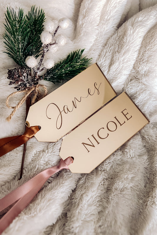 acrylic personalized stocking tags