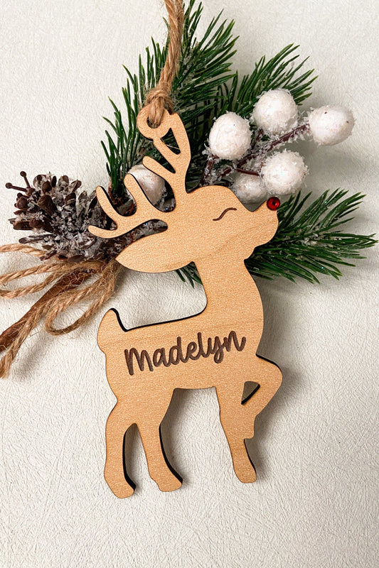 Kids personalized christmas ornament reindeer