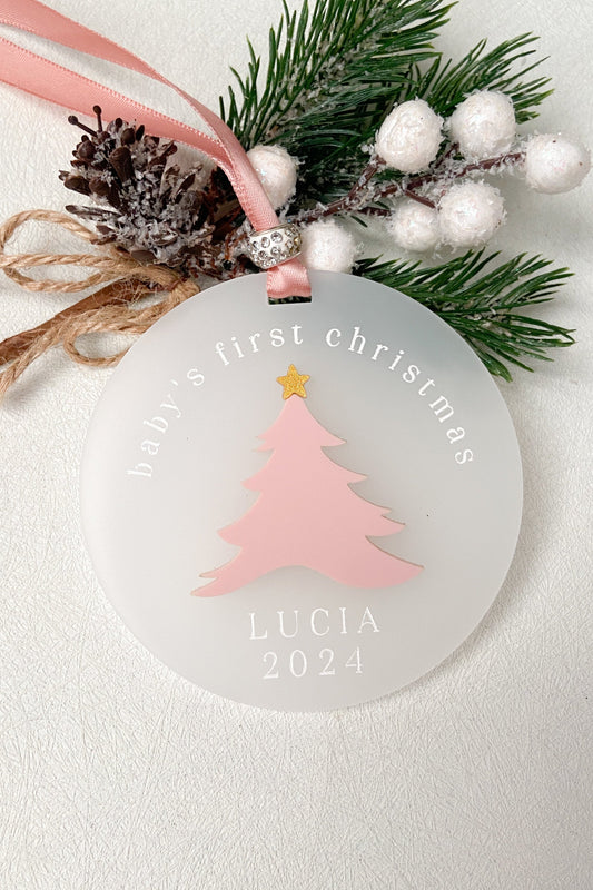 baby's first christmas engraved personalized ornament acrylic