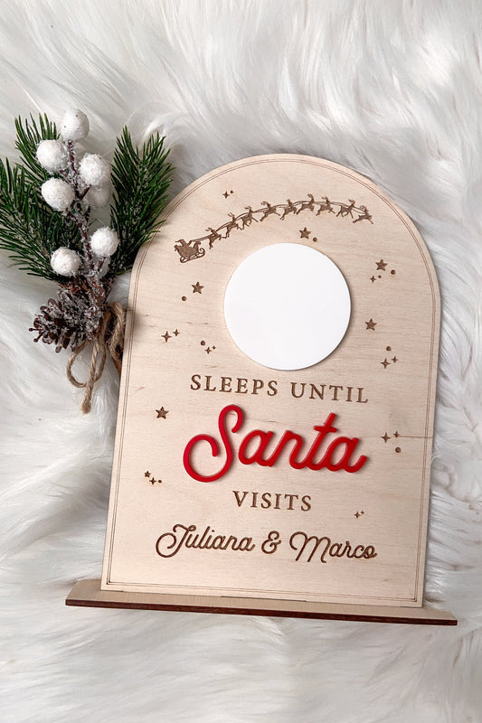 santa christmas countdown board personalized