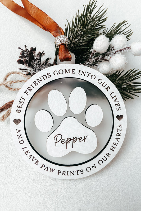 Dog Memorial Ornament Paw Print
