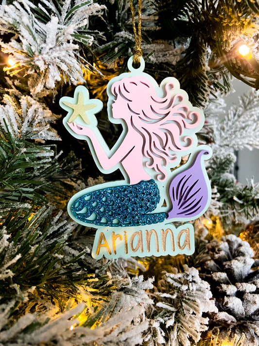 Personalized Christmas Ornament Mermaid