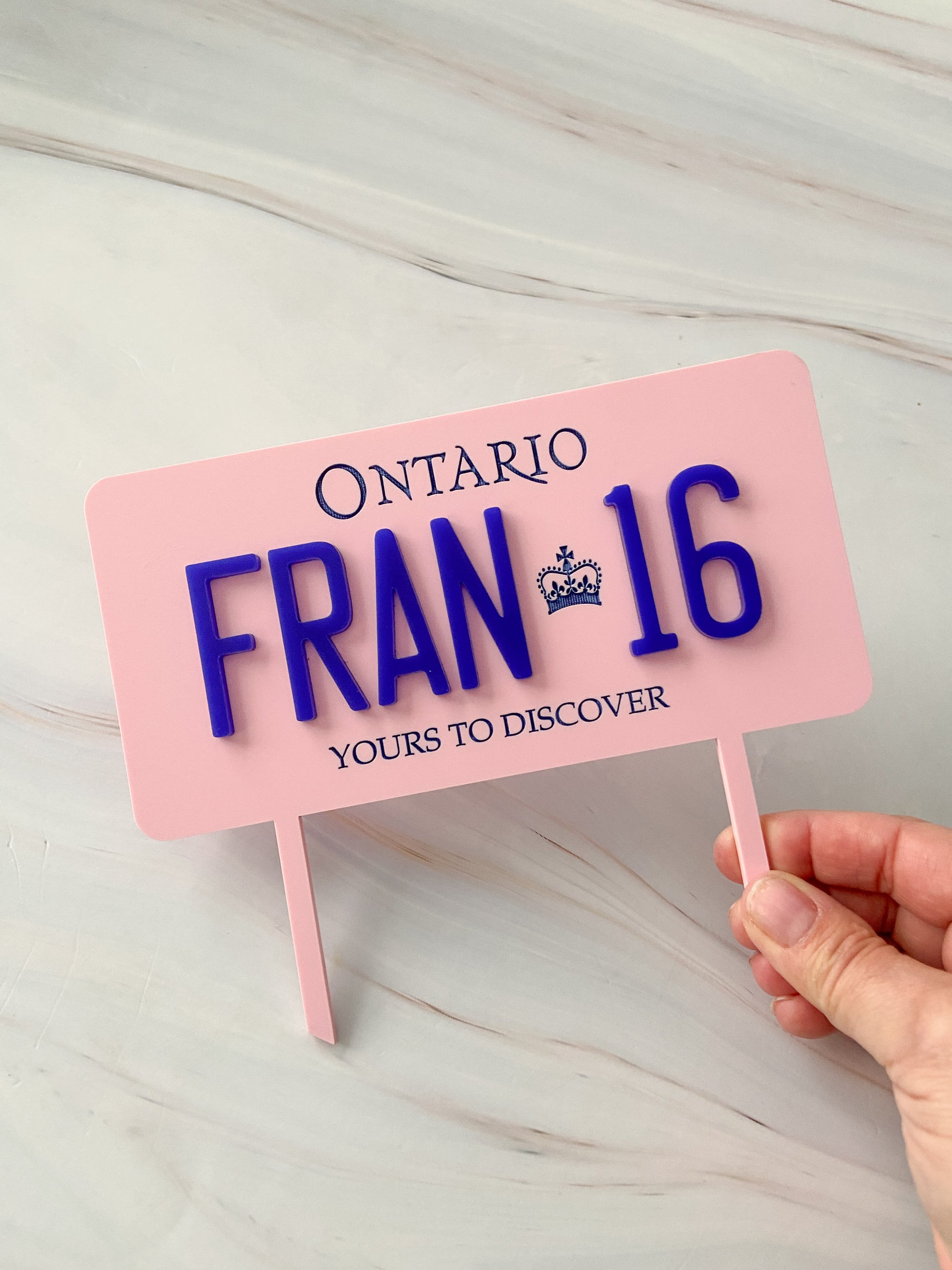 16th Birthday License Plate Cake Topper - The Cozy Nest Handmade