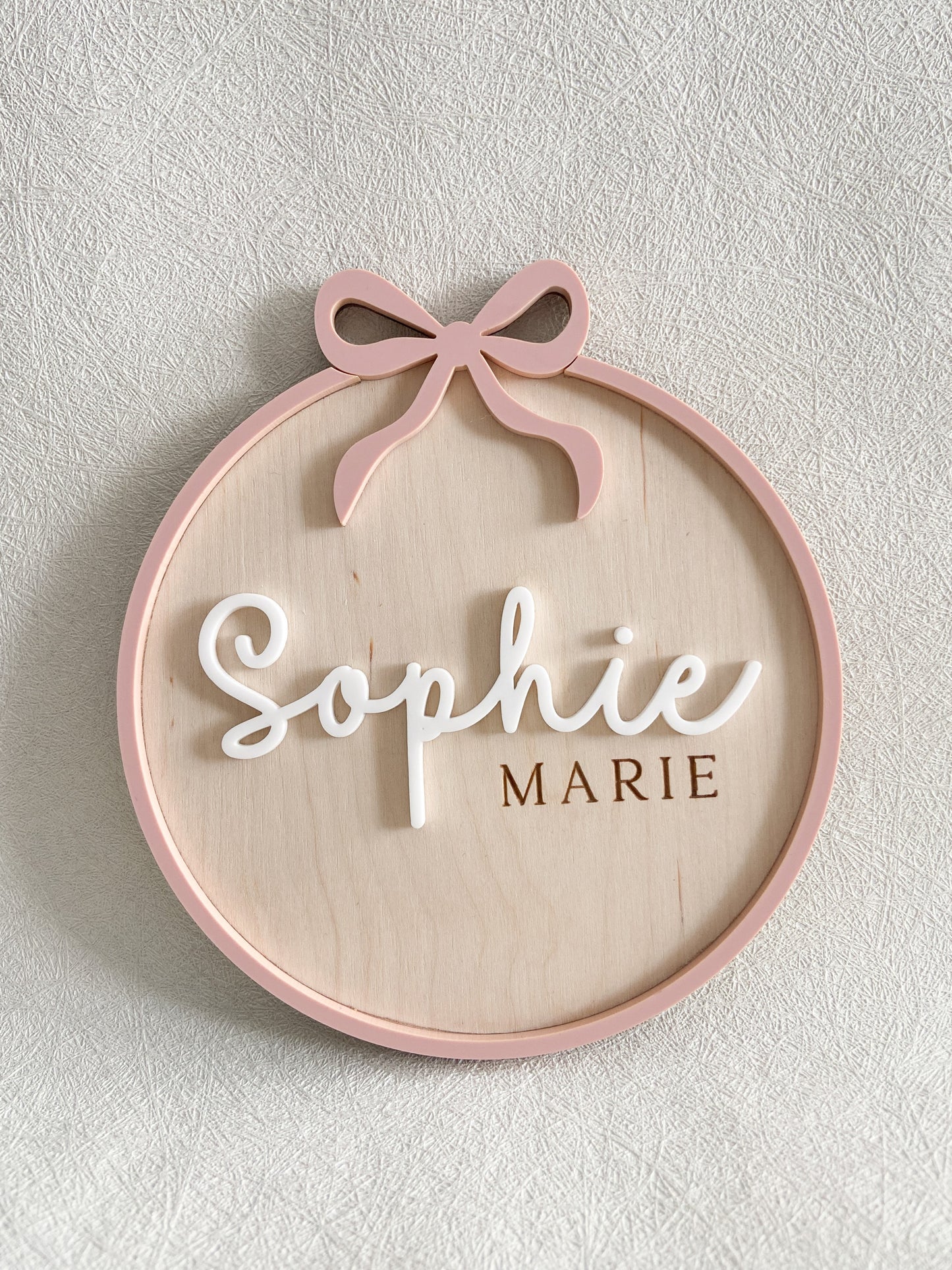 Ribbons and Bows Birth Announcement - The Cozy Nest Handmade