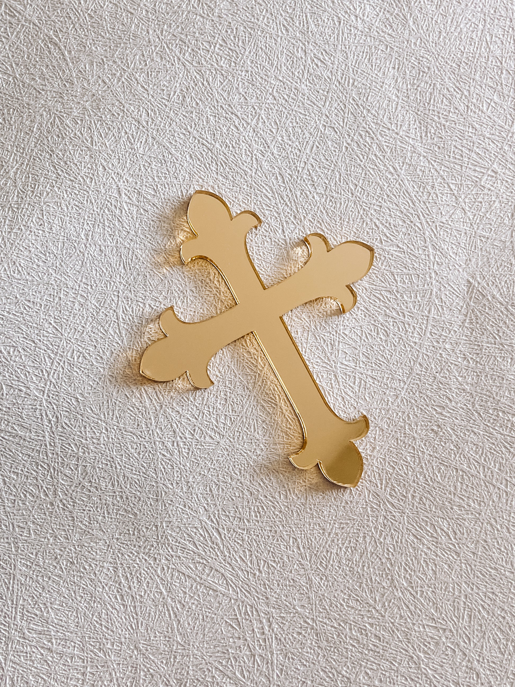 Acrylic Cake Charm - Trefoil Cross - The Cozy Nest Handmade