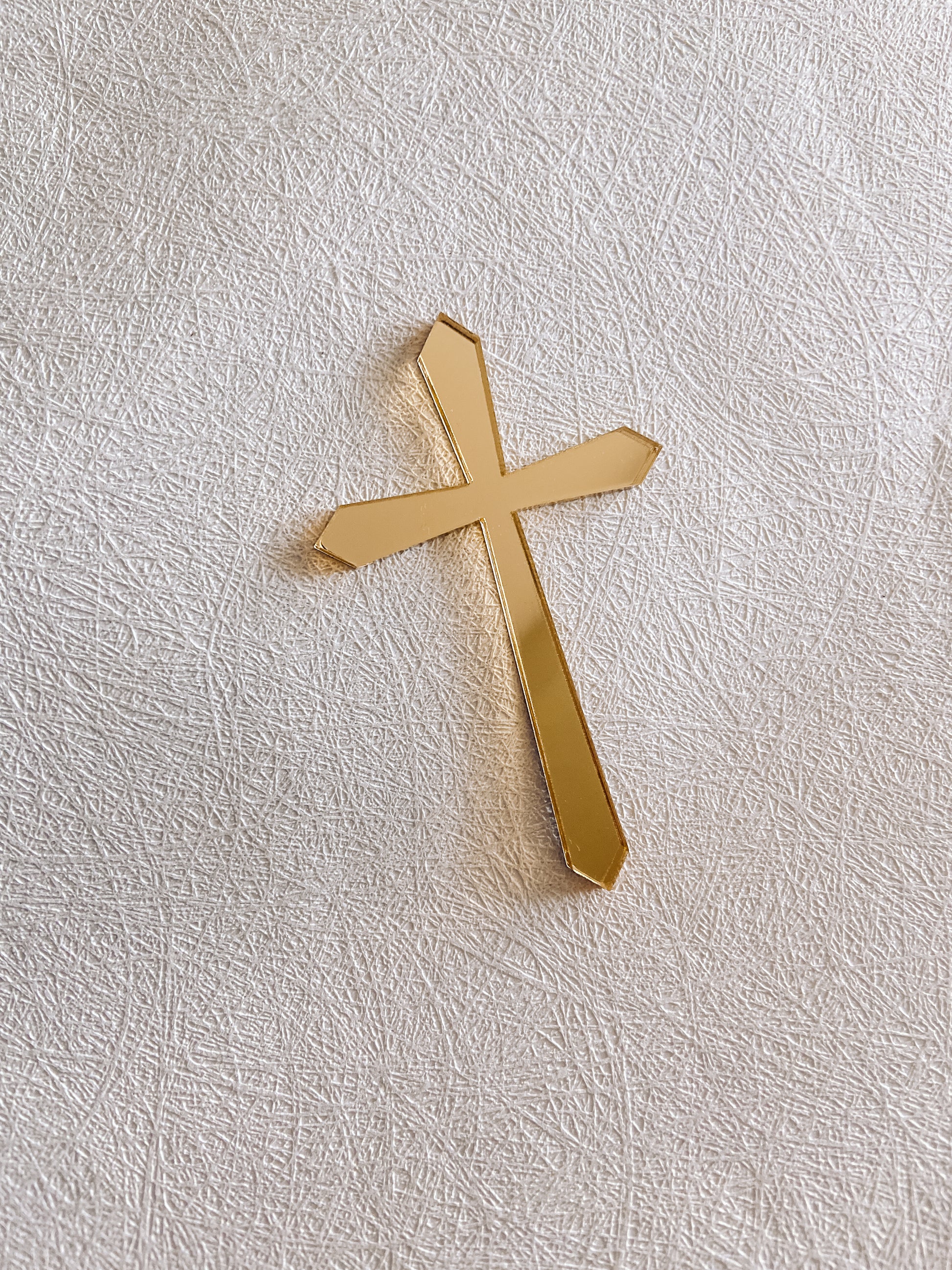 Acrylic Cake Charm - Flared Point Cross - The Cozy Nest Handmade