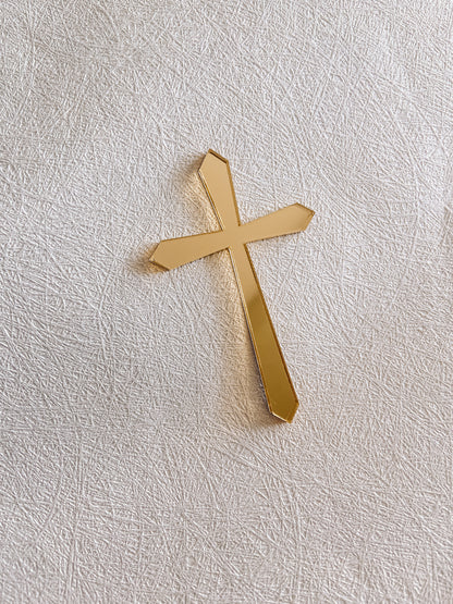 Acrylic Cake Charm - Flared Point Cross - The Cozy Nest Handmade