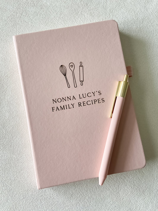Personalized Recipe Book & Pen Set