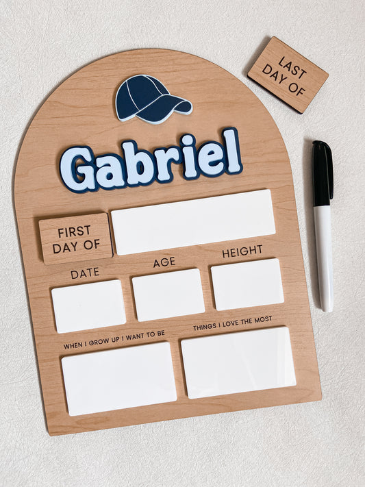 Personalized First and Last Day of School Board - Boy