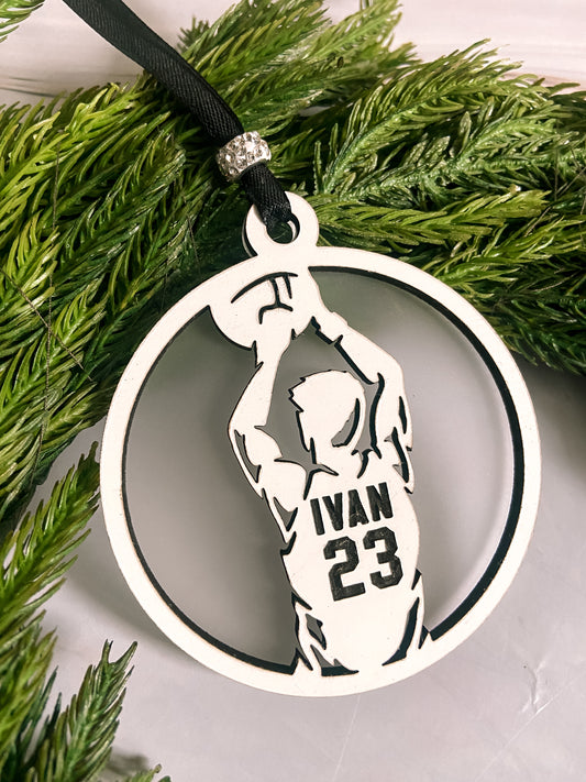 personalized kids Hobby sport Christmas Ornament basketball