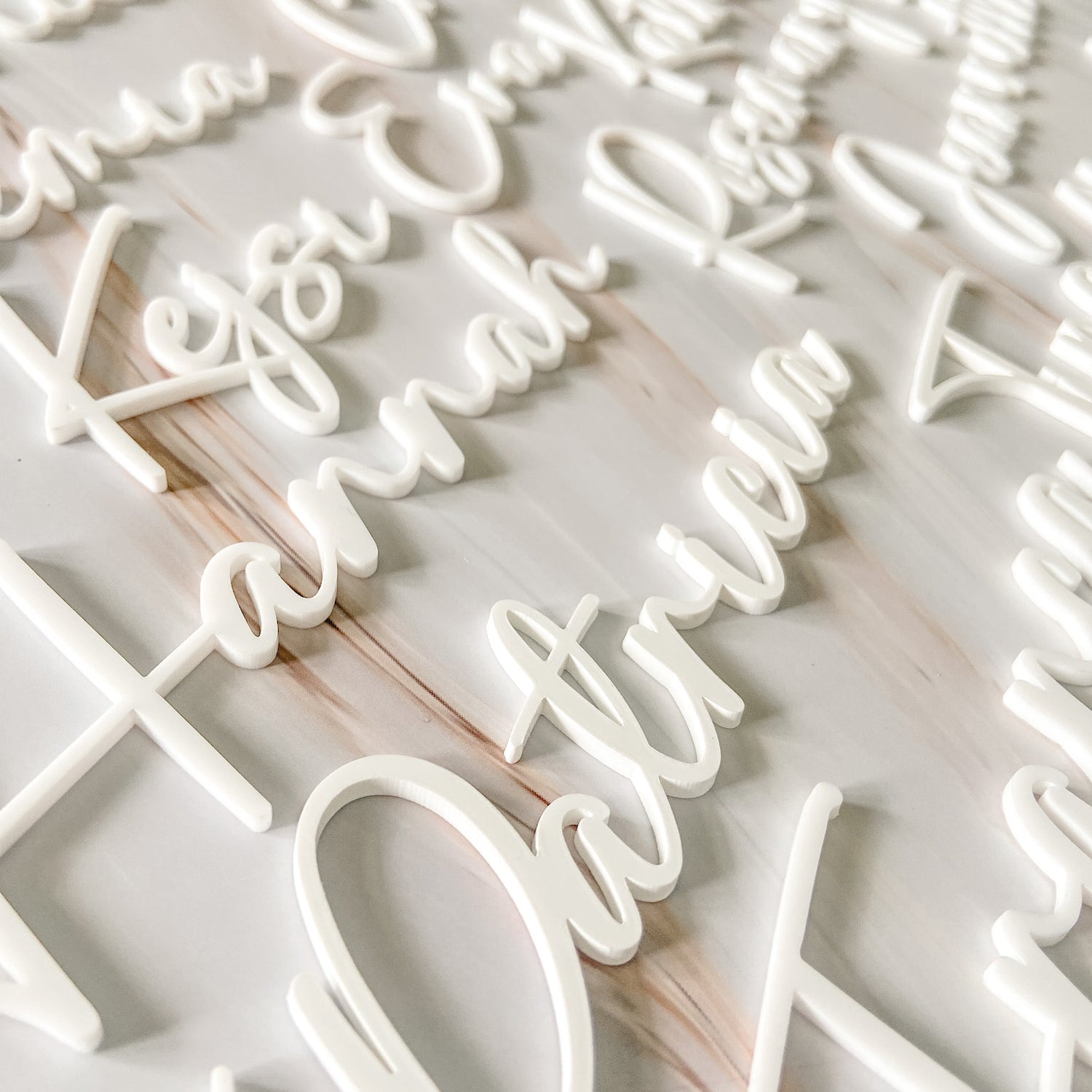 Acrylic Seating Cards - Name Cutouts - The Cozy Nest Handmade