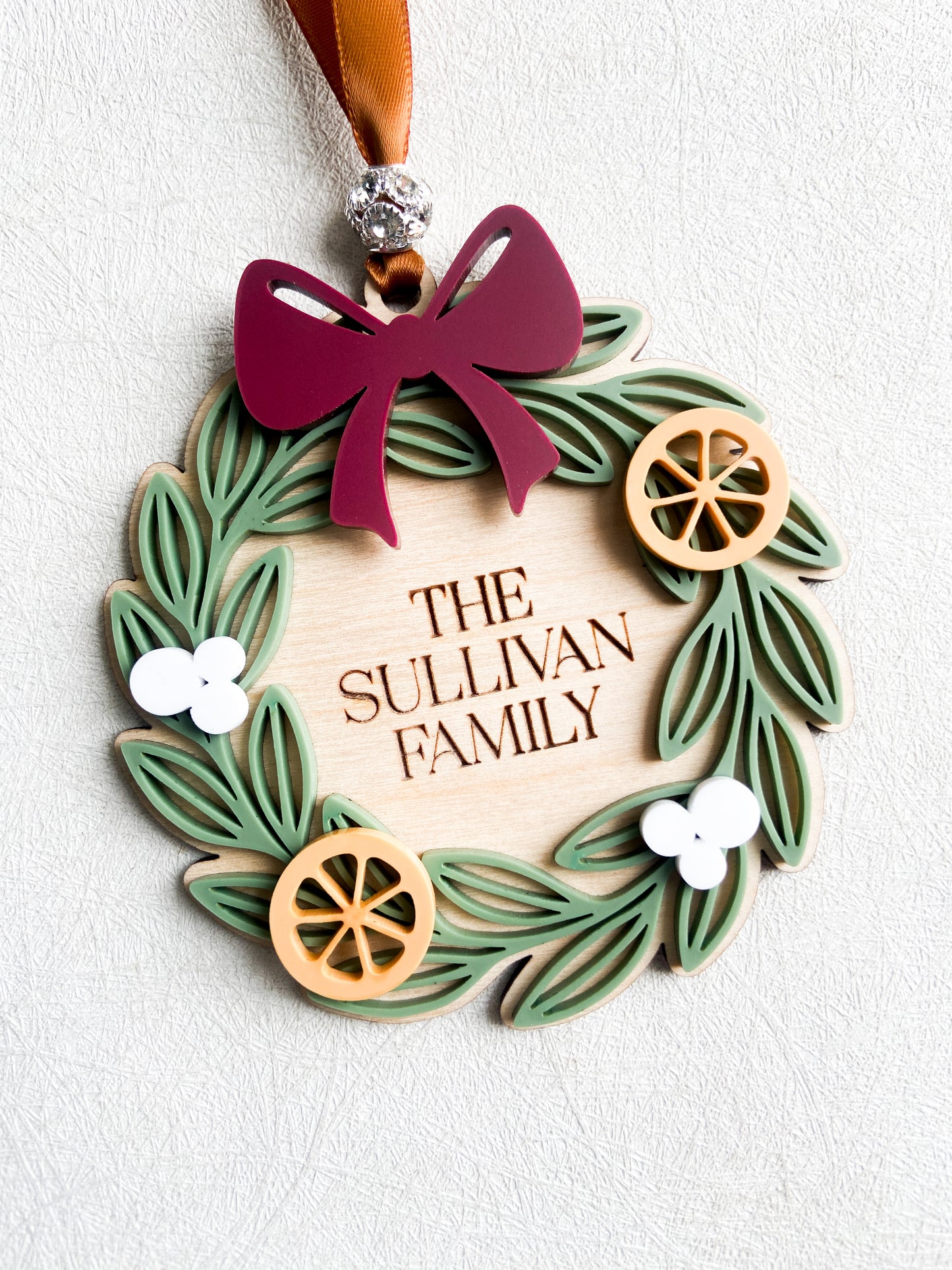 Christmas Wreath Family Ornament
