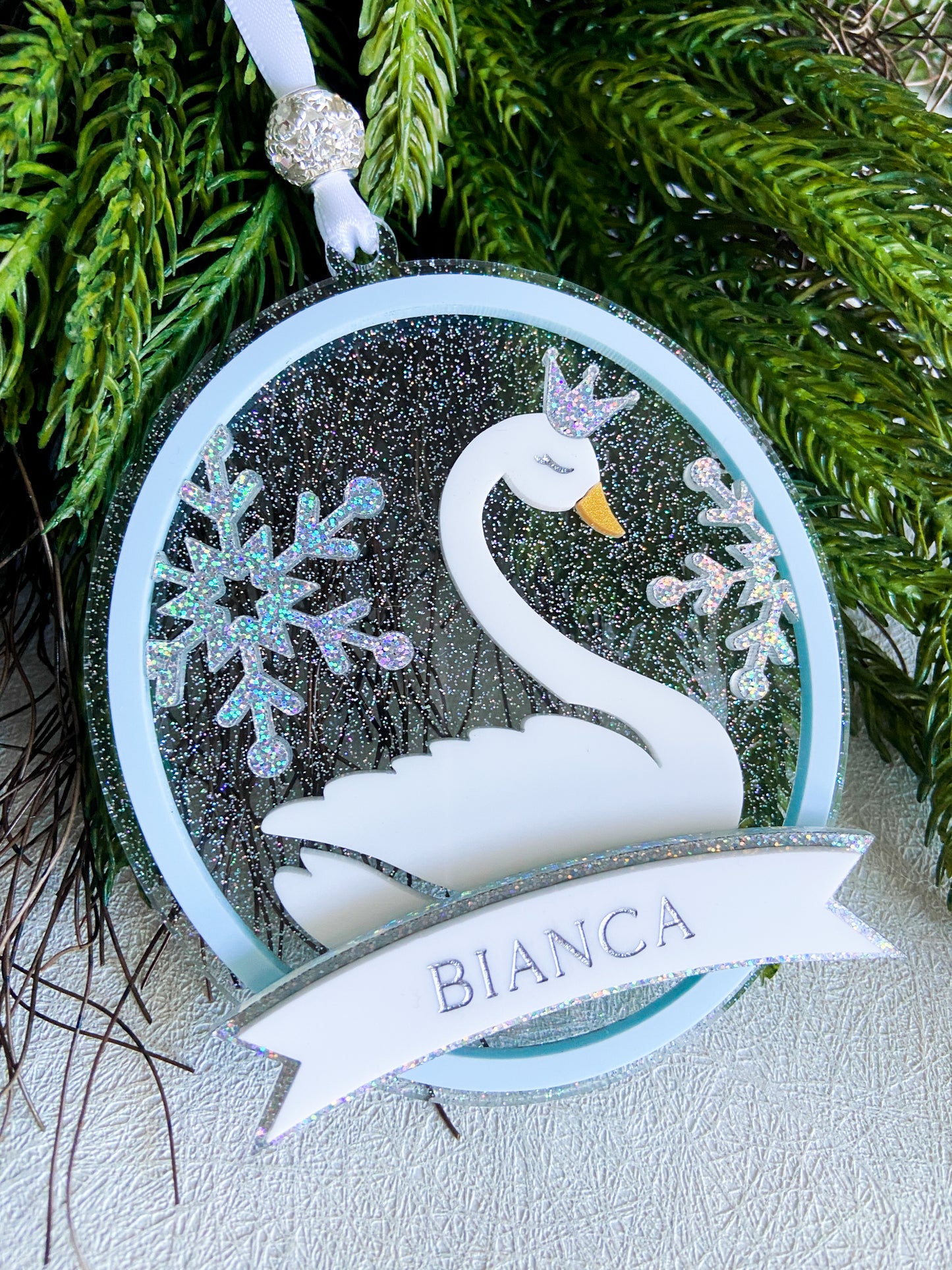 Swan Princess Christmas Ornament
