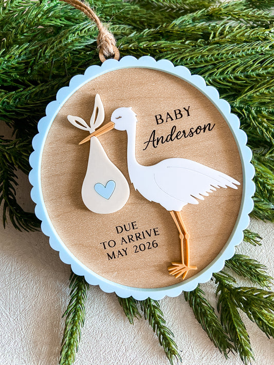 Stork Baby Ornament