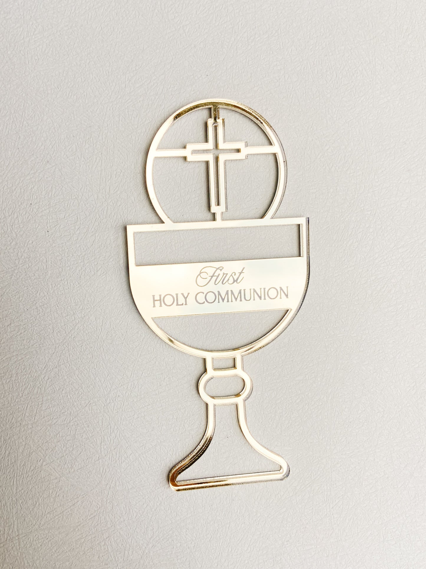 First Communion Cake Topper - Eucharist Chalice with Cross